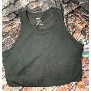 NWT XL MTA Sports Black Full Coverage Sports Bra Removeable Cups Stretchy Soft